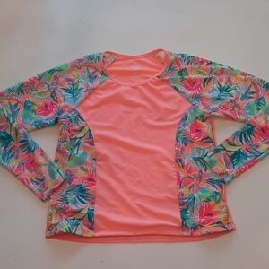 Wonder Nation extra large 14 16 long sleeve floral swim rashguard